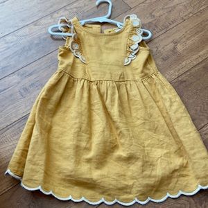 Mustard linen dress